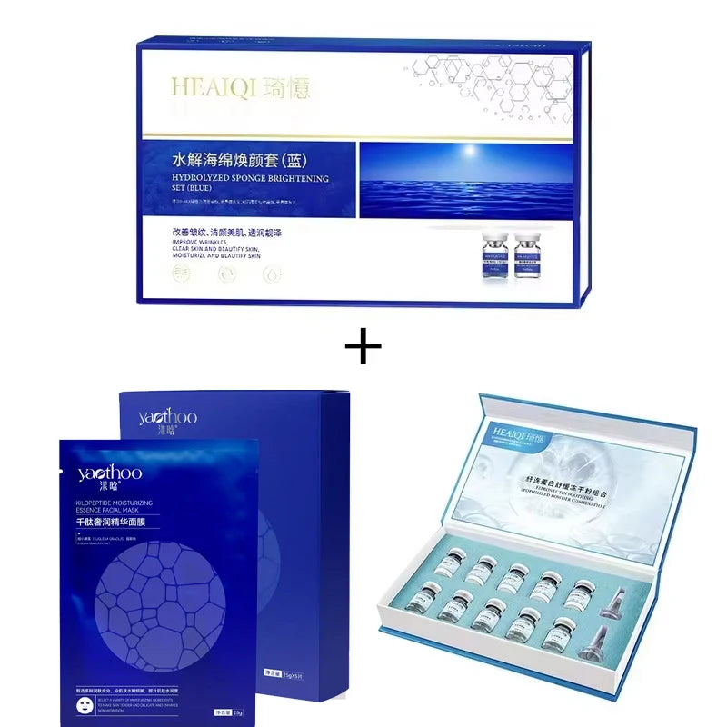 80% Blue Sponge microalgae Kit Face Collagen Regeneration Natural Biological Extract Sponge Spicules Resurfacing Skin Care
