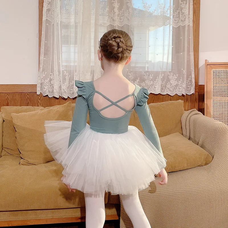 Dance Wear Stage Ballet Dress Tutu Girl Skirts Children's Clothing Kids Clothes Costumes Cute Baby Summer Casual Elegant Set