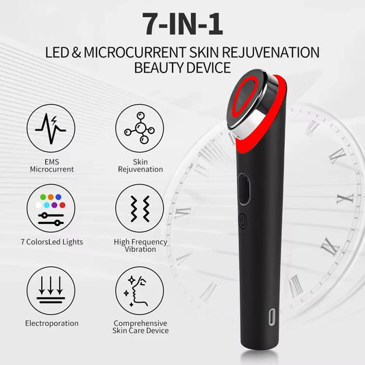 NEW Booster Pro Led Facial Light Therapy 7 Colors Eye Beauty Wand Red Light Eye Massager for Skincare & Blue Rejuvenation Tool