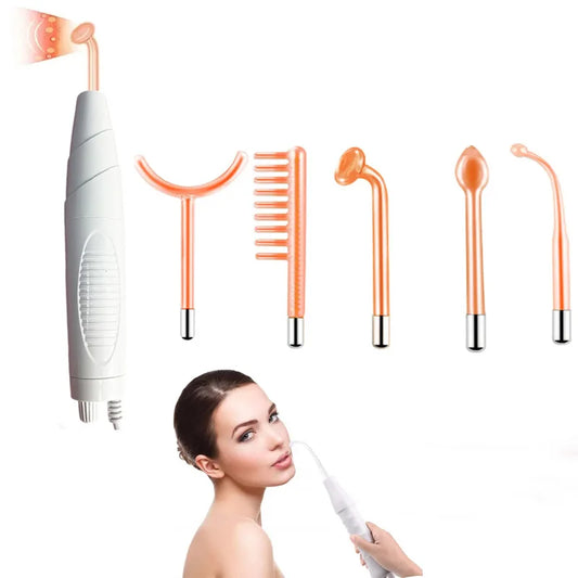 Professional Beauty Home Use Equipment 5 in 1 Darsonval Kit Handheld High Frequency Facial Skin Therapy Wand