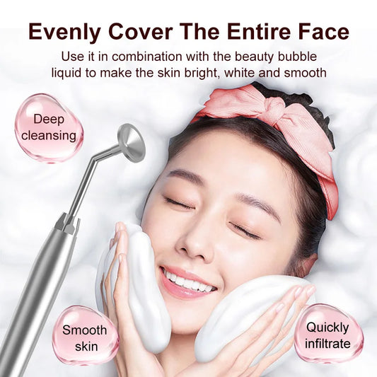 VLVEE New Professional Bubble Beauty Machine Facial Cleaning Device Dense Foam 3 Gears Speed Adjustment Brighter Skin