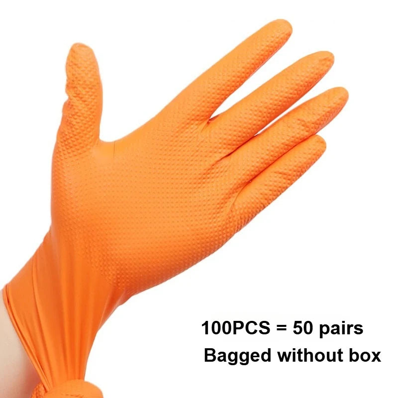 2-100PCS Heavy Duty Disposable Nitrile Gloves 8Mil Extra Thick Mechanic Glove with Textured Grip Antislip Safety Work Gloves