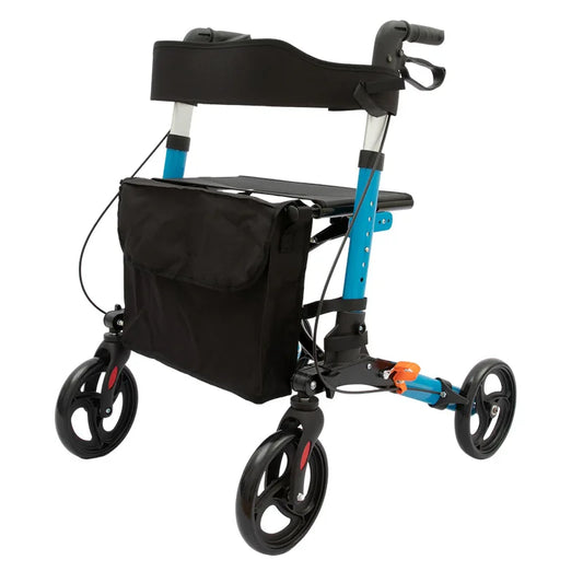 Elderly Walking Cart Disabled Bone Folding Walker Outdoor Aluminum Alloy Push Cart Multi-functional Four-wheeled Shopping Cart