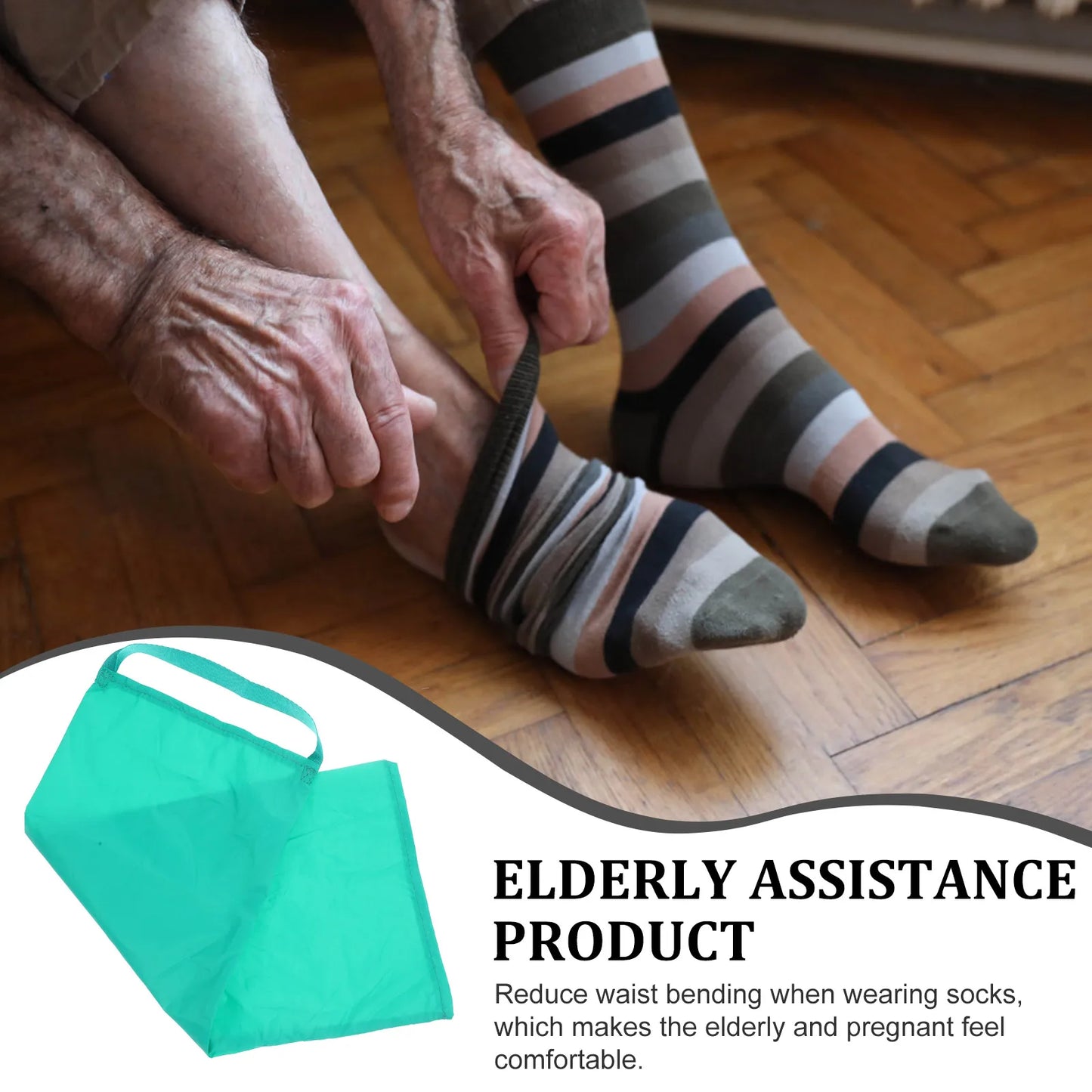 Sock Aid for Elderly Nylon Cloth Sock Putting Assist Device Help Wear Socks Easily Foldable Stocking Applicator