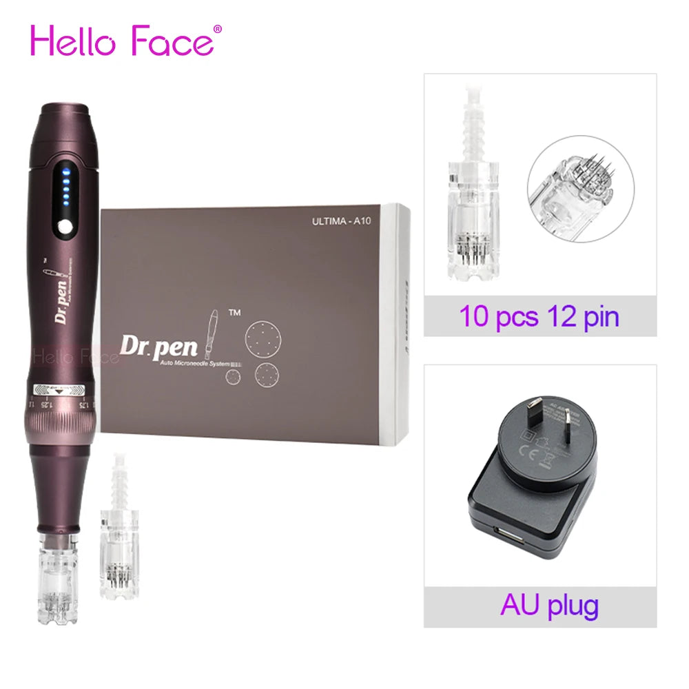 Dr pen Ultima A10 With 12 pcs Cartridge Wireless Derma Pen Skin Care Kit Microneedle Treatments Professionals Use Beauty Machine