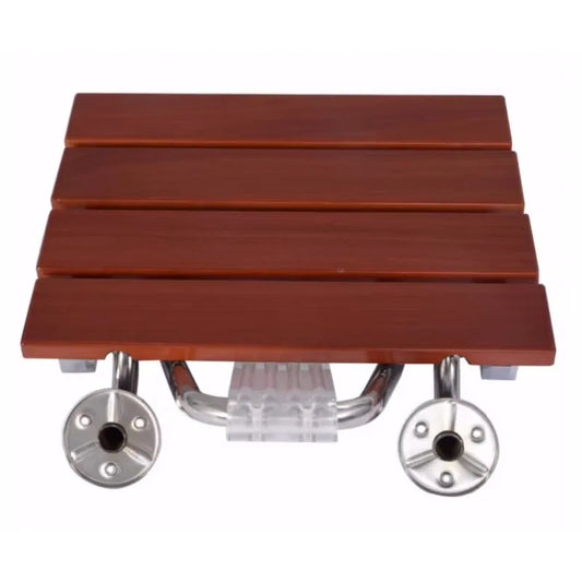 Wall Mounted Folding Wooden Teak Shower Bench Seat for Disabled Elderly Shower Chair