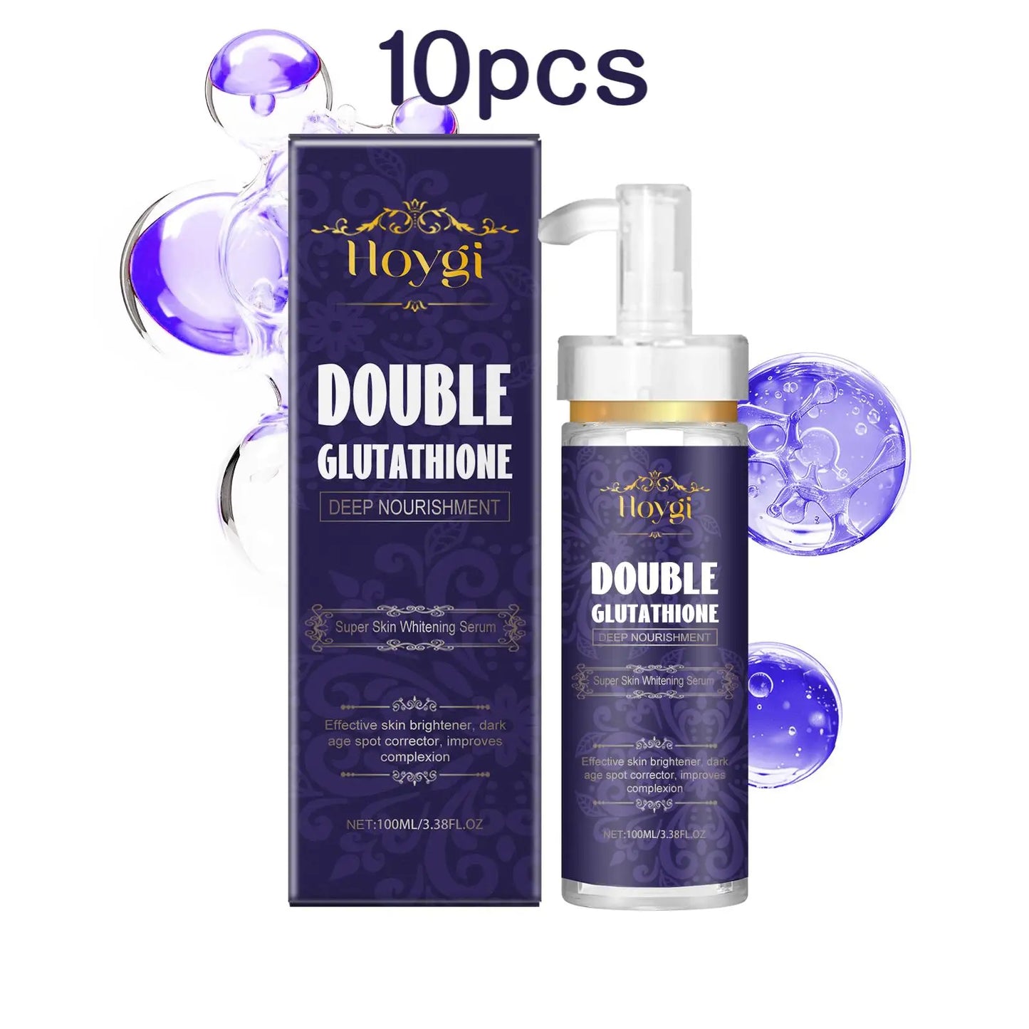 Hoygi 100ml Double Glutathione Serum For Skin Whitening Moisturizing Repair Dullness Remove Dark Spots Brighten Skin Care Serum