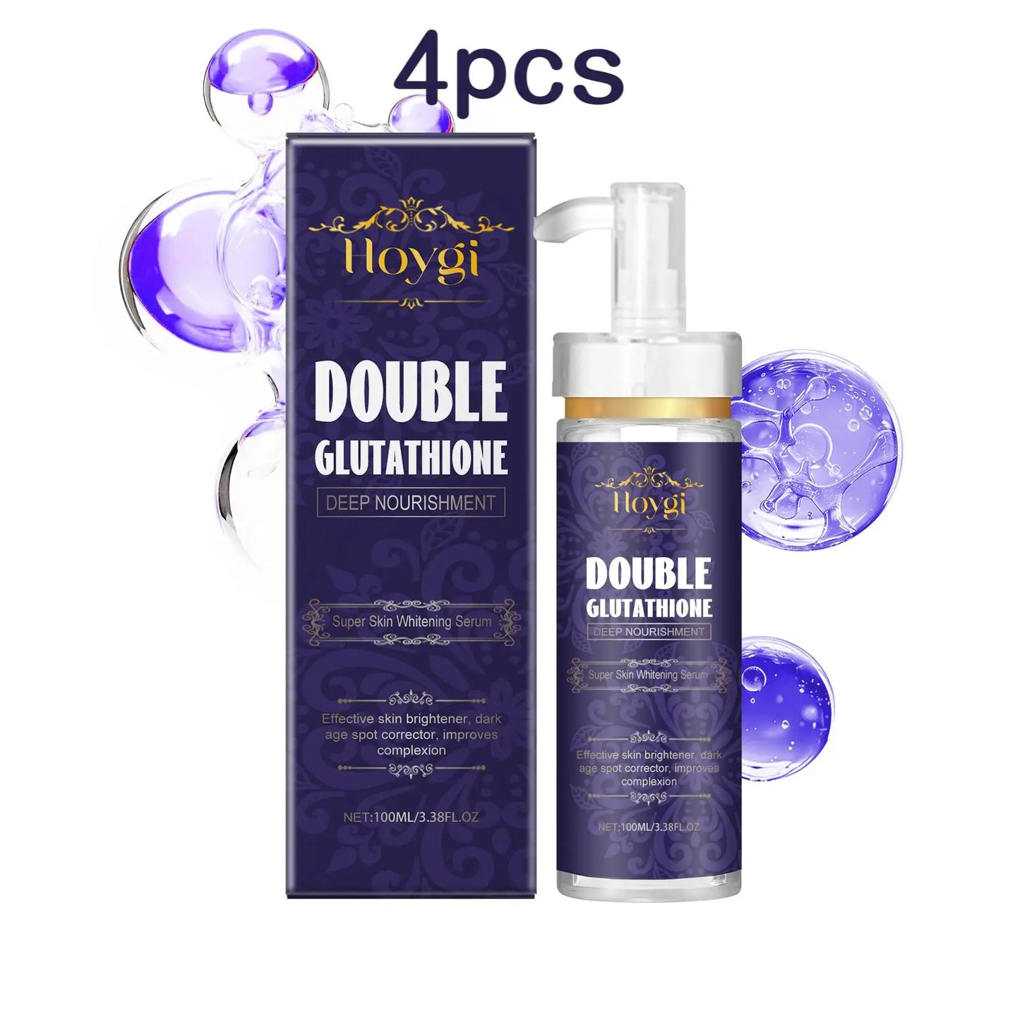 Hoygi 100ml Double Glutathione Serum For Skin Whitening Moisturizing Repair Dullness Remove Dark Spots Brighten Skin Care Serum