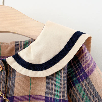 2025 Fall Newborn Baby Girl Dress Clothes Toddler Girls Princess Plaid Birthday Dresses For Infant Baby Clothing 0-2y Vestidos