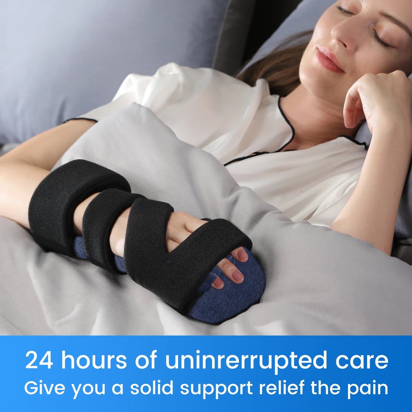 VELPEAU Hand Splint Orthosis for Stroke Finger, Arthritis and Carpal Tunnel Pain Wrist Brace Immobilizer with Finger Separator