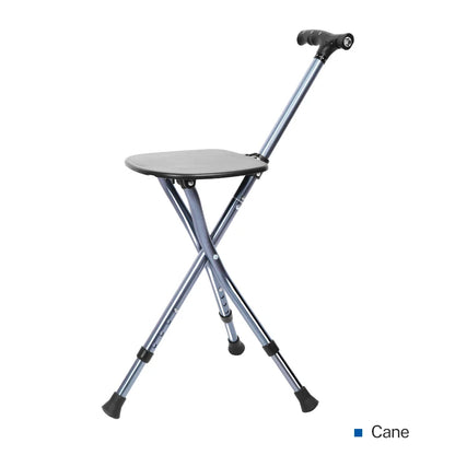 Lefeke Folding Canes with Seat Walking Stick Height Adjustment Cane Seat Foldable Anti-Slip Lightweight Walking Stick for Senior