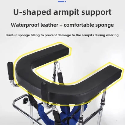 Rehabilitation Arm Training Crutches Walkers, Disabled Mobility Aids Chair,Four-Legged Armrest Frame, Training Walker for Adults