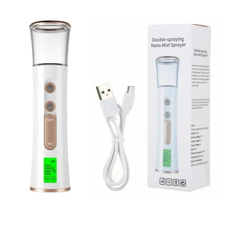Nano Facial Steamer Cleaning Pores Water SPA Moisturizing Hydrating Face Sprayer USB Portable Hydrating Nanometer Mist Nebulizer