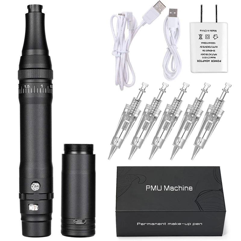 Wireless PMU Machine Permanent Makeup for Eyebrows Miroblading Eyeliner Lip Microshading Professional Rotary Tattoo Pen Gun Kit