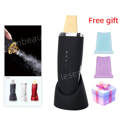 New Ultrasonic Skin Scrubber Vibration Face Spatula Blackhead Remover Shovel Clean Cavitation Peeling Facial Lifting EMS Machine