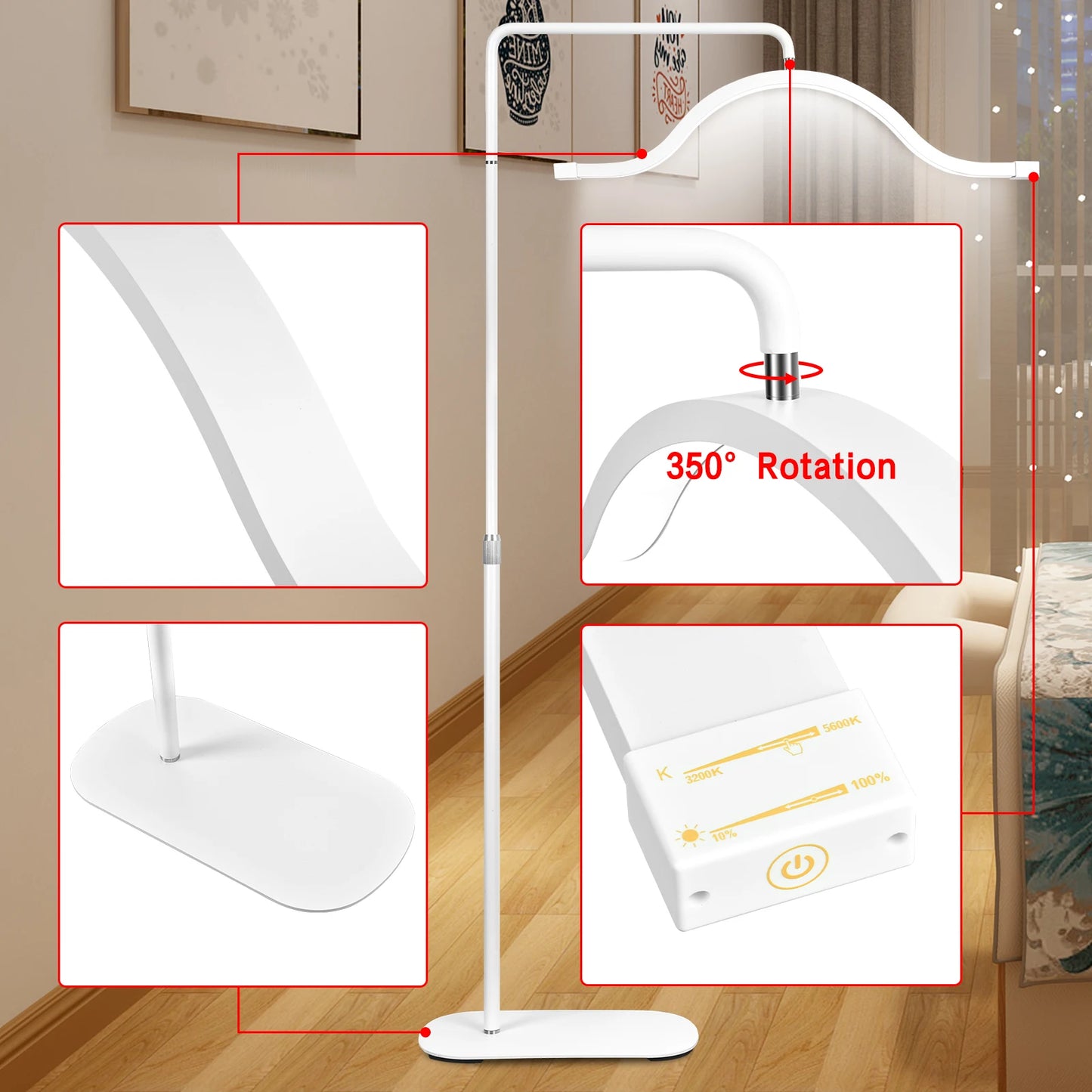 Fosoto FT-Y13 Half-Moon Light LED Photography Light LED Eyelash Light for Salon Beauty Eyelash Makeup Lamp Ligting