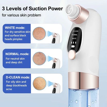 Rechargeable Blackhead Remover Vacuum Facial Pore Cleaner Electric Pimple Blackhead Cleaner Deep Dirt Cleaning Machine for Skin