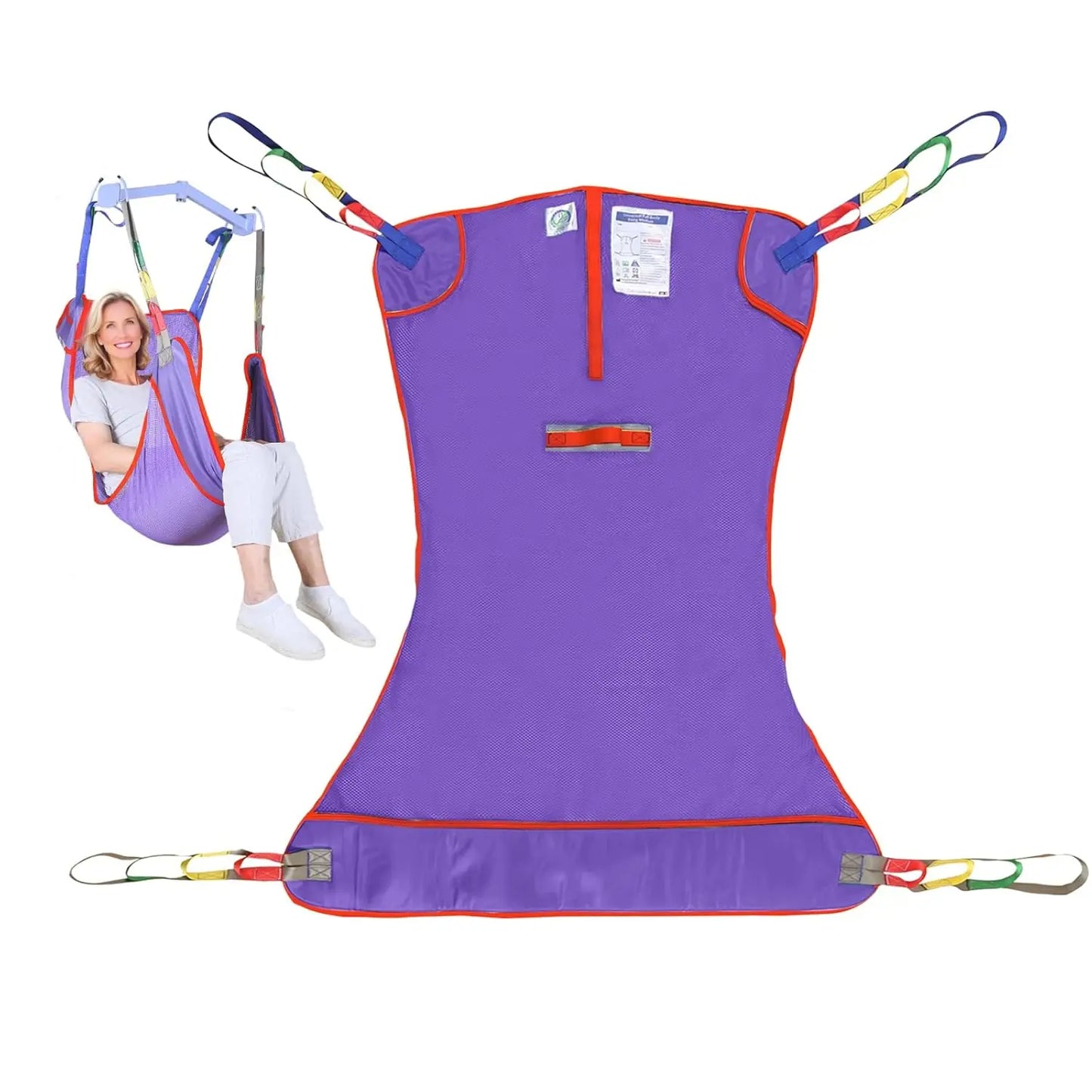 Ehucon Universal Full Body Patient Lift Sling Medical Hoist Sling for Bed Positioning Assist and Transfer Disabled