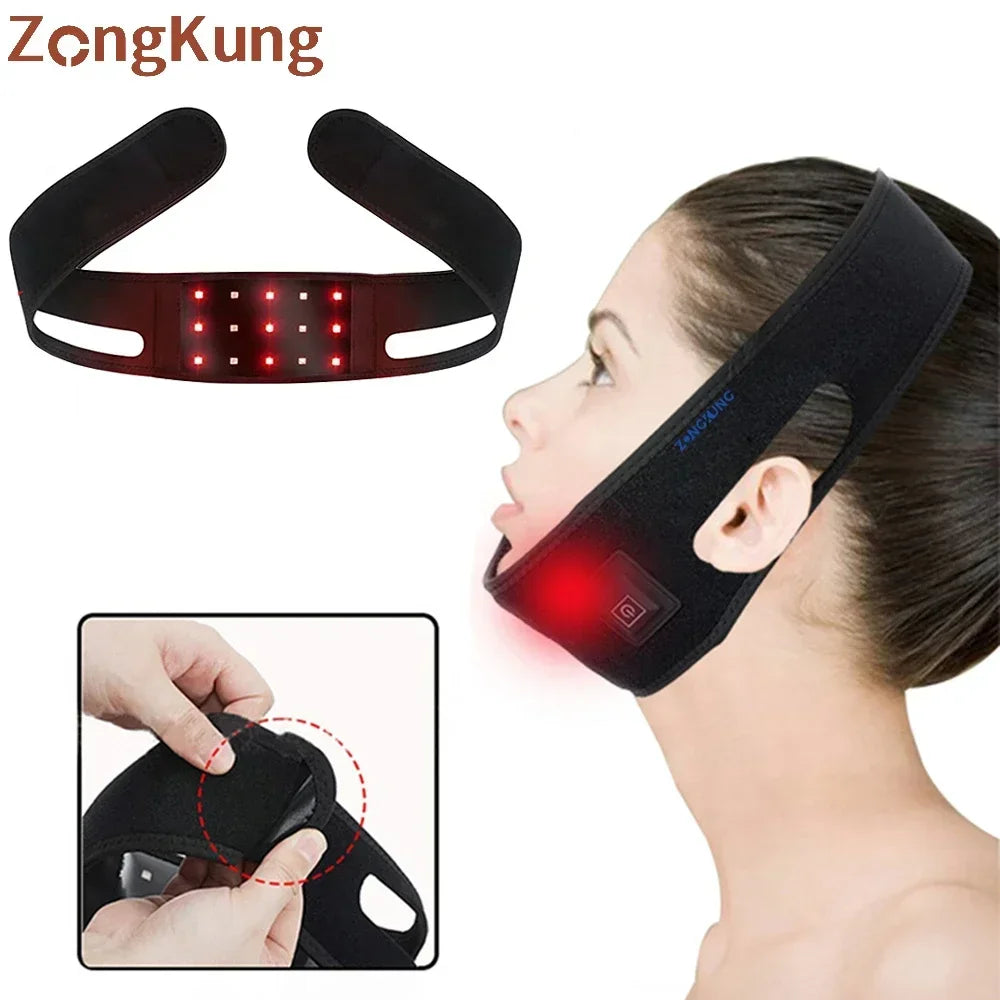 LED Red Light Therapy Belt 660&850 nm  Facial Neck Massager Lift Chin Laser Lipo Near Infrared Skincare Beauty Tool Fashion Pad