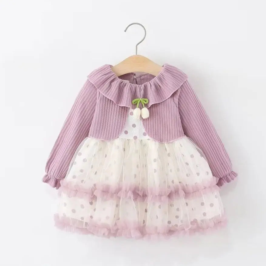 Baby Girls' Dress Toddler Clothes Children's Casual Long Sleeve Birthday Princess Dresses for Girls Clothing 0-3 Years Old