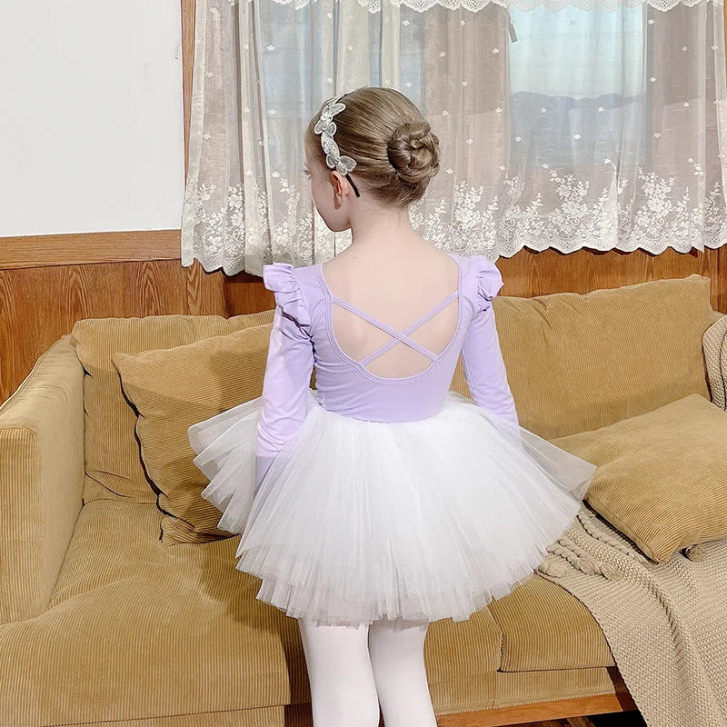 Dance Wear Stage Ballet Dress Tutu Girl Skirts Children's Clothing Kids Clothes Costumes Cute Baby Summer Casual Elegant Set