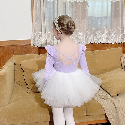 Dance Wear Stage Ballet Dress Tutu Girl Skirts Children's Clothing Kids Clothes Costumes Cute Baby Summer Casual Elegant Set
