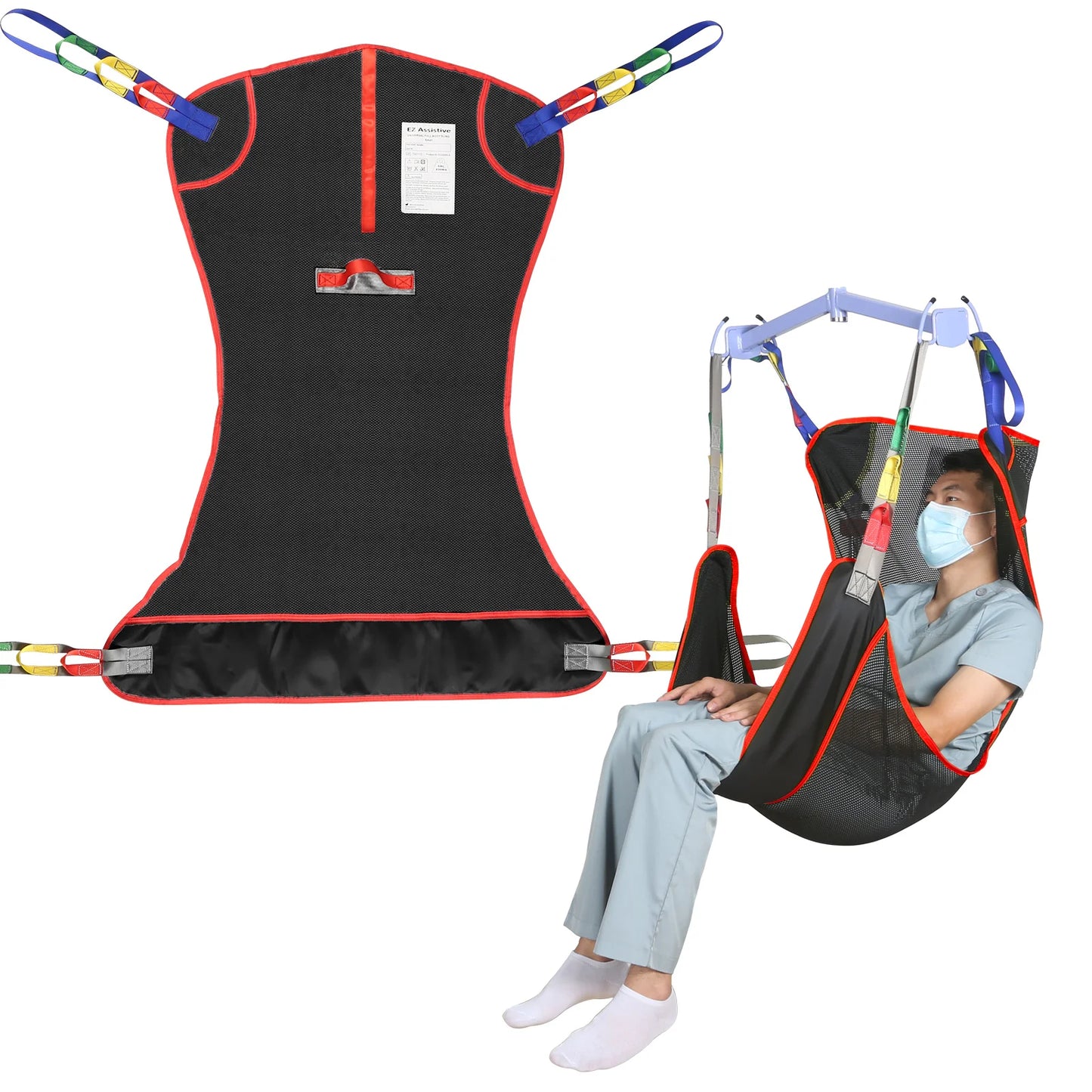 Ehucon Universal Full Body Patient Lift Sling Medical Hoist Sling for Bed Positioning Assist and Transfer Disabled