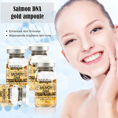 Stayve 8ml Salmon DNA Golden Ampoule Serum Kit Natural Ingredients, Moisturizing, Tender, Lifting, Firming Facial Care Skin