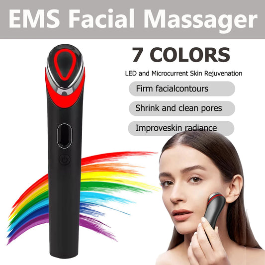 NEW Booster Pro Led Facial Light Therapy 7 Colors Eye Beauty Wand Red Light Eye Massager for Skincare & Blue Rejuvenation Tool