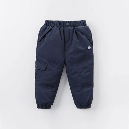Dave Bella Children's Pants Winter Boys Girls Thicken Warmth White Duck Down Pants Baby Trendy Sports Leisure Trousers DB6434-B