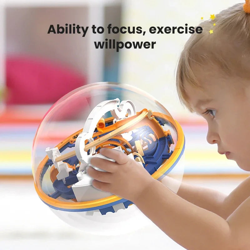 3D Stereo Fan Palace Toys Kids Challenge Obstacle Game Maze 3D Maze Montessori Puzzle Balance Train Clearing Game