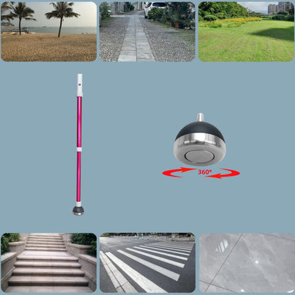 130cm Titanium Alloy Telescopic Blind Cane – White Cane for Visually Impaired, Rotating Tip with Extra Replacement & Hard Case