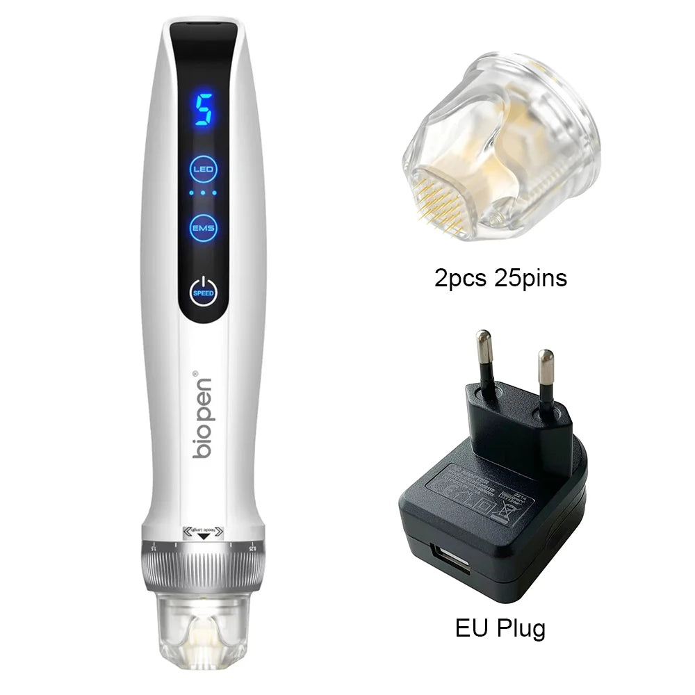 Best Derma Pen Bio Pen Q2 Wireless EMS Microneedling Derma Stamp With LED Light Therapy For Skin Care And Hair Regrowth
