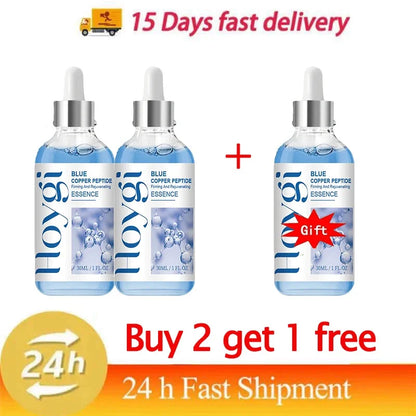 Hoygi Blue Copper Peptide Serum Anti Wrinkles Aging Rejuvenating Facial Lifting Moisturizing Brighten Skin Tone Skin Cosmetics