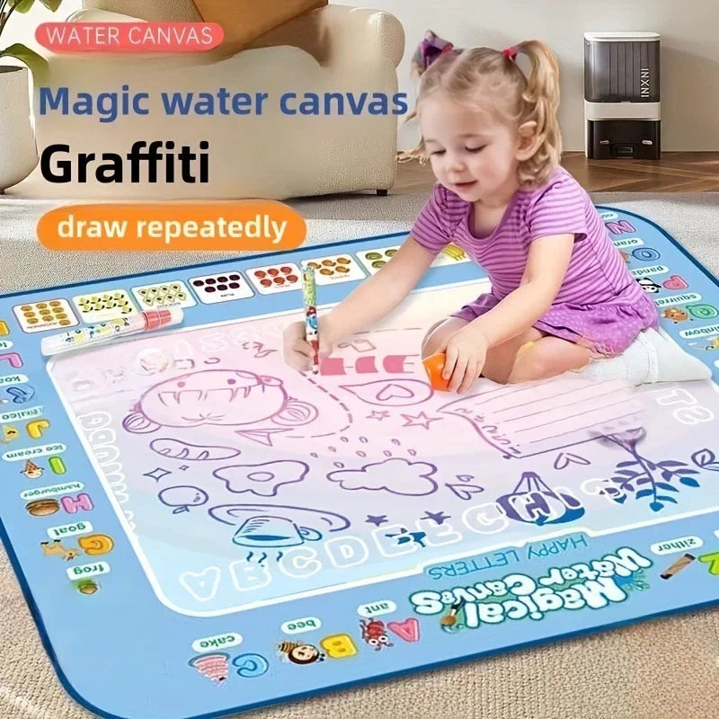 Magic Water Canvas with Pens Reusable Magic Water Drawing Mat for Children Montessori Educational Toys for Kids Christmas Gift