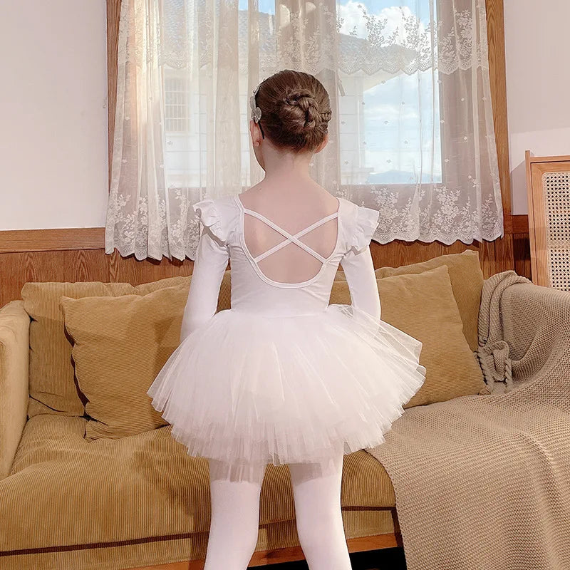 Dance Wear Stage Ballet Dress Tutu Girl Skirts Children's Clothing Kids Clothes Costumes Cute Baby Summer Casual Elegant Set