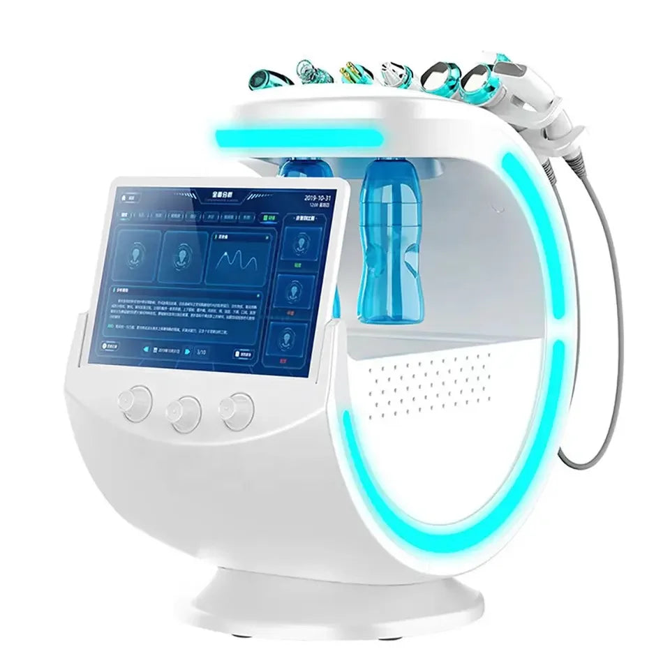 Aaccessory 7 handles 7 IN 1 Hydro facial machine Ultrasonic Skin Analyzer Skin Rejuvenation Dermabrasion Oxygen Facial Machine
