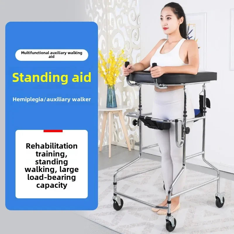 Rehabilitation Arm Training Crutches Walkers, Disabled Mobility Aids Chair,Four-Legged Armrest Frame, Training Walker for Adults