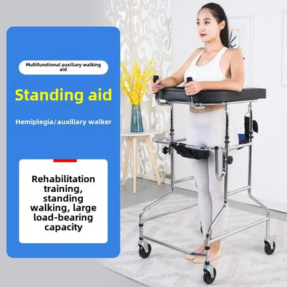 Rehabilitation Arm Training Crutches Walkers, Disabled Mobility Aids Chair,Four-Legged Armrest Frame, Training Walker for Adults