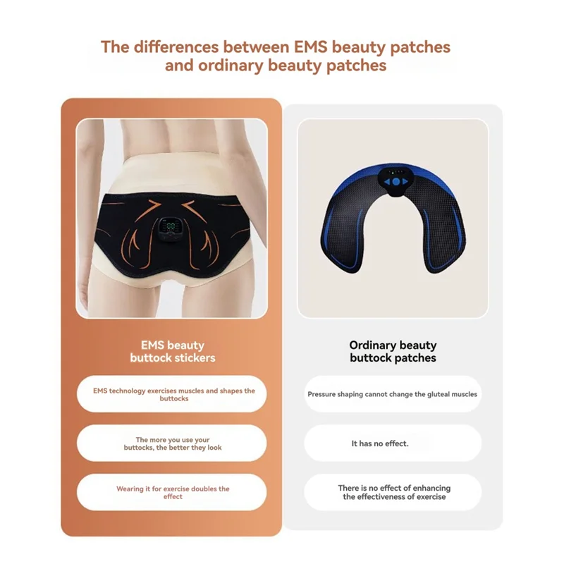 Electric Hips Trainer Butt Muscle Stimulator Fitness Weight Loss Buttocks Lifting USB Rechargable Muscle Toner