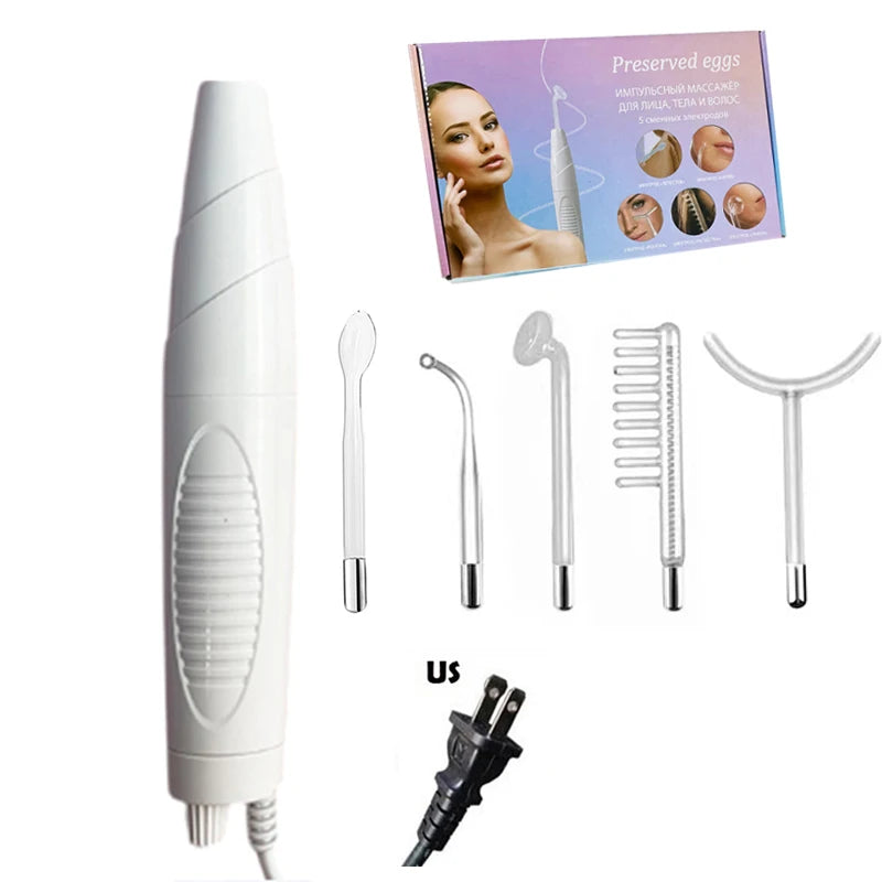 Professional Beauty Home Use Equipment 5 in 1 Darsonval Kit Handheld High Frequency Facial Skin Therapy Wand