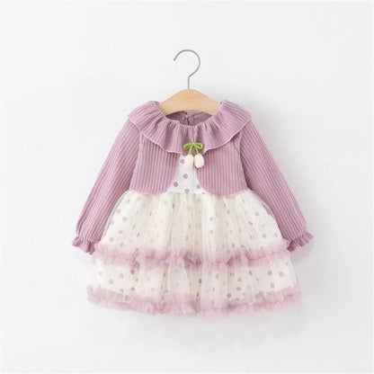 Baby Girls' Dress Toddler Clothes Children's Casual Long Sleeve Birthday Princess Dresses for Girls Clothing 0-3 Years Old