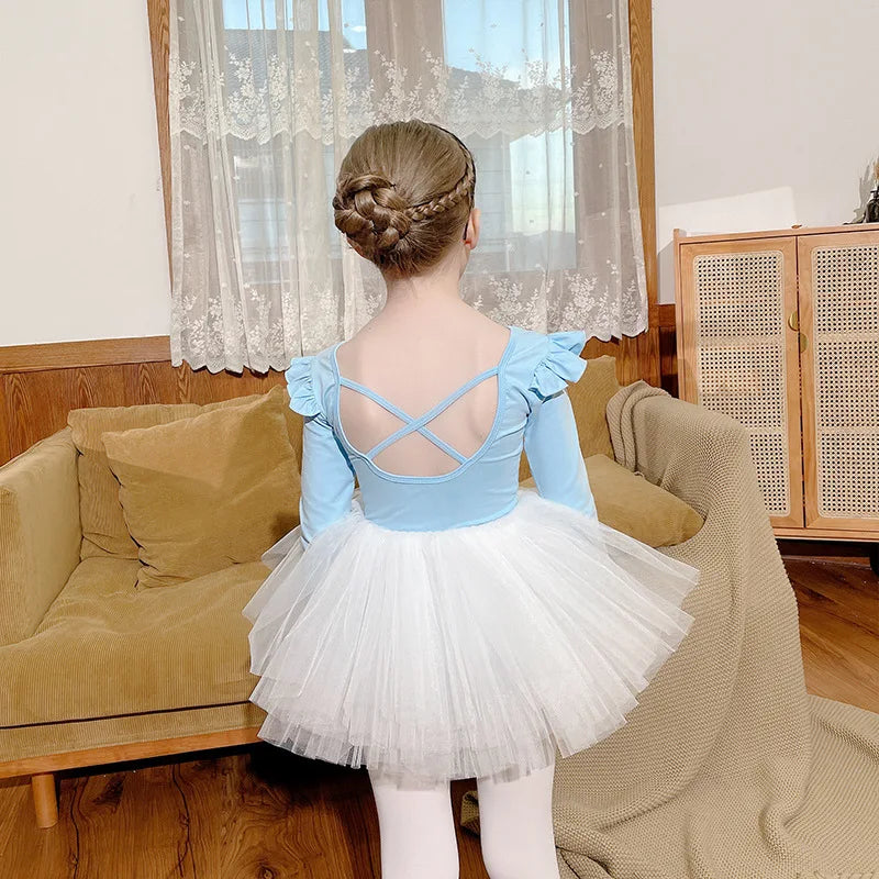 Dance Wear Stage Ballet Dress Tutu Girl Skirts Children's Clothing Kids Clothes Costumes Cute Baby Summer Casual Elegant Set