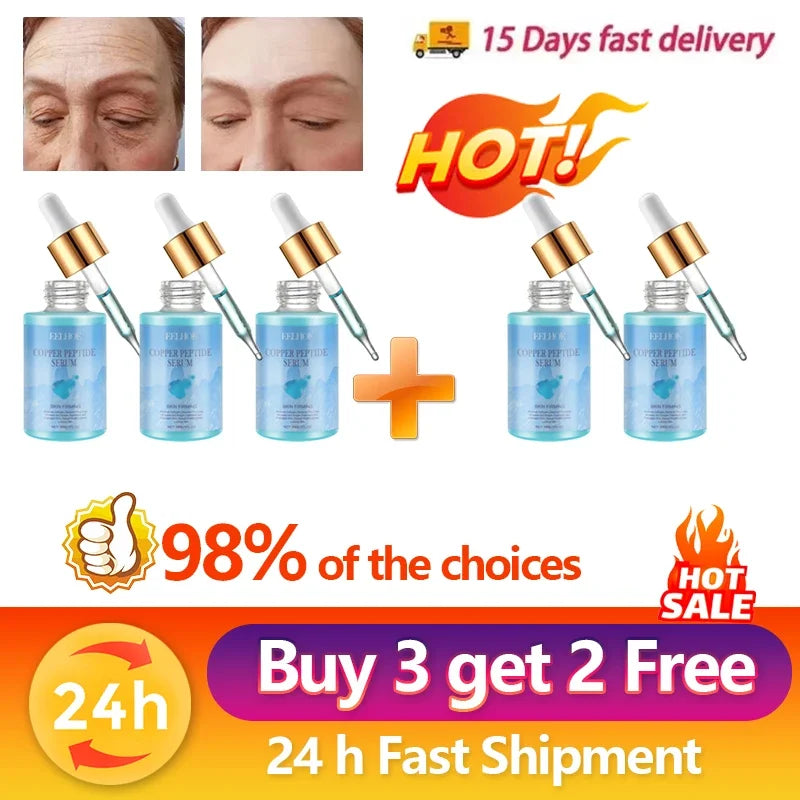 Copper Peptide Anti-Aging Serum Anti-Wrinkle Improve Smoothing Repair Instant Wrinkle Fade Fine Lines Korean Skincare Cosmetics