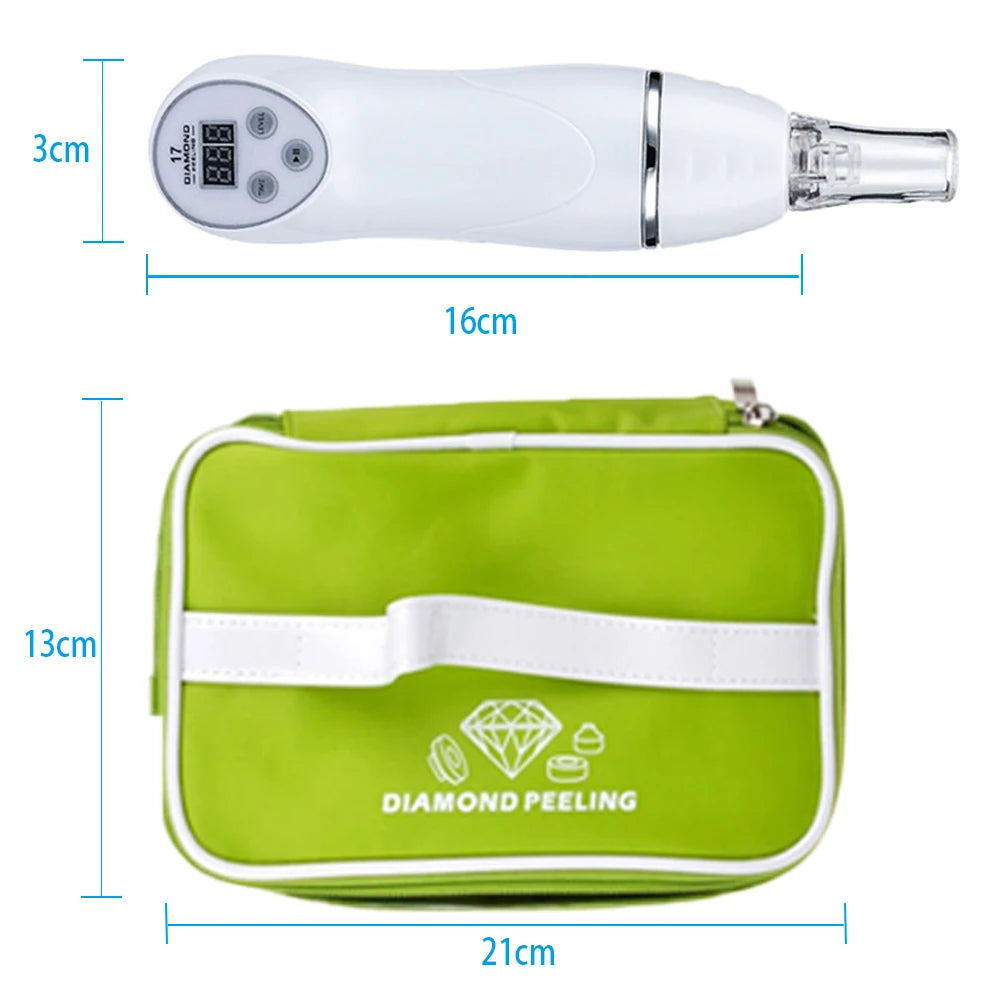 Handheld Diamond Microdermabrasion 3 Levels Machine Blackhead Acne Removal Facial Skin Care Peeling Cleaning Wrinkle Care Tool