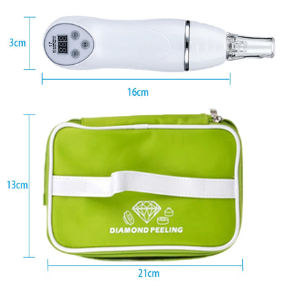 Handheld Diamond Microdermabrasion 3 Levels Machine Blackhead Acne Removal Facial Skin Care Peeling Cleaning Wrinkle Care Tool