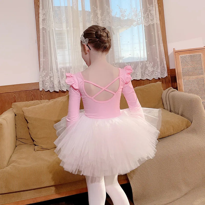 Dance Wear Stage Ballet Dress Tutu Girl Skirts Children's Clothing Kids Clothes Costumes Cute Baby Summer Casual Elegant Set