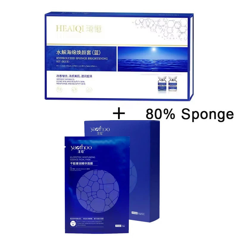 80% Blue Sponge microalgae Kit Face Collagen Regeneration Natural Biological Extract Sponge Spicules Resurfacing Skin Care