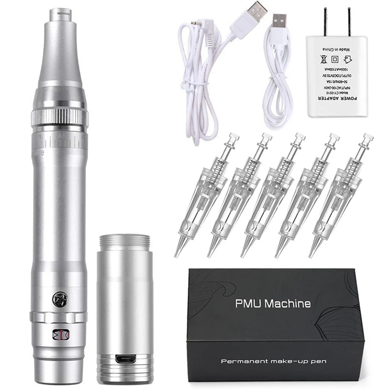 Wireless PMU Machine Permanent Makeup for Eyebrows Miroblading Eyeliner Lip Microshading Professional Rotary Tattoo Pen Gun Kit