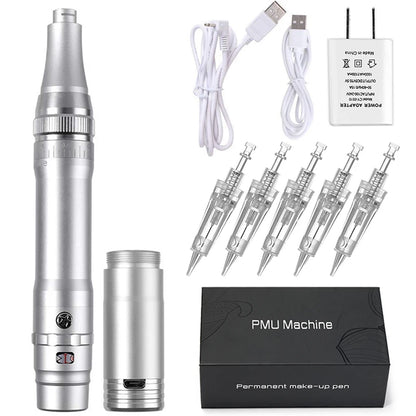 Wireless PMU Machine Permanent Makeup for Eyebrows Miroblading Eyeliner Lip Microshading Professional Rotary Tattoo Pen Gun Kit
